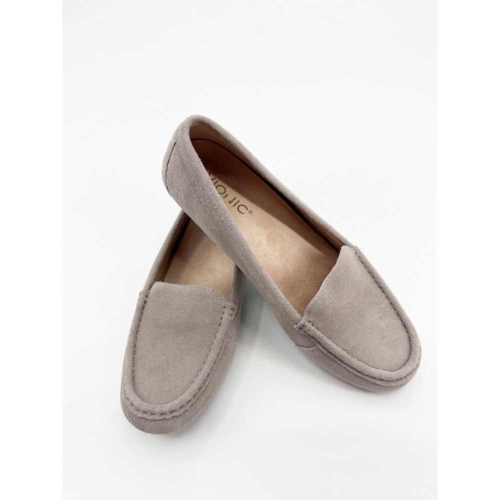 Vionic Debbie Womens Gray Suede Moc Toe Orthotic Loafers Flats Size 9
